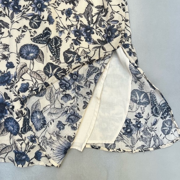 Zara Floral Print Midi Dress - Blue and Cream - Picture 7 of 10